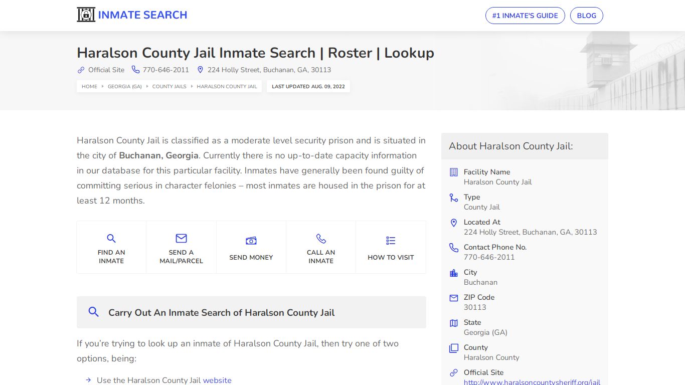Haralson County Jail Inmate Search | Roster | Lookup